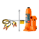 Kit Gato Hidráulico 2 Ton Truper + Llave De Cruz + Cables