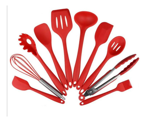 Conjunto Utensílios Profissional 10 Peças Cozinha Silicone