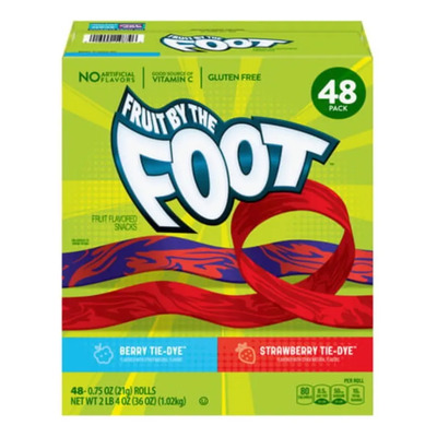 Rollos de Gomita Fruit by The Foot Fresa y Moras Pack 48 Unidades | Envío gratis