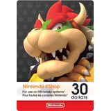 Cartão Nintendo 3ds Wii U Switch Eshop Ecash $30 Dolares Usa