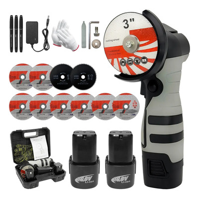 Mini Esmeriladora Inalámbrica Kit De Amoladora Angular Eléctrica De 28000 Rpm Con 2 Baterías 16.8v 1500 Mah 10 Discos De Corte Madera Cortadora De Mano Para Metal Y Madera | Envío gratis