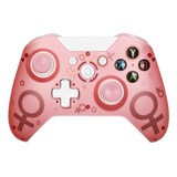 Controle Compativel Com Xbox One Sem Fio Dupla Vibração Cor Rosa