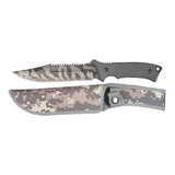 Cuchillo Tactico Monte Campismo Camuflaje Con Funda 9403