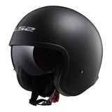 Casco Jet Motociclismo Ls2 Of599 Spitfire Solid Negro Mate