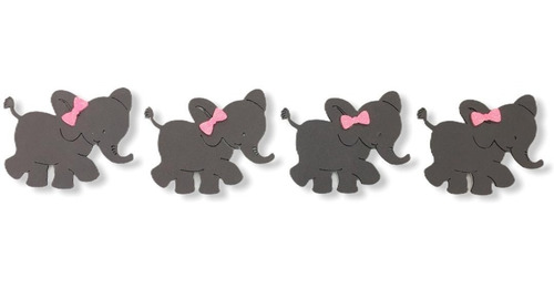 Figuras De Elefantes En Fomi Tipo 3d Distintivo Baby Shower