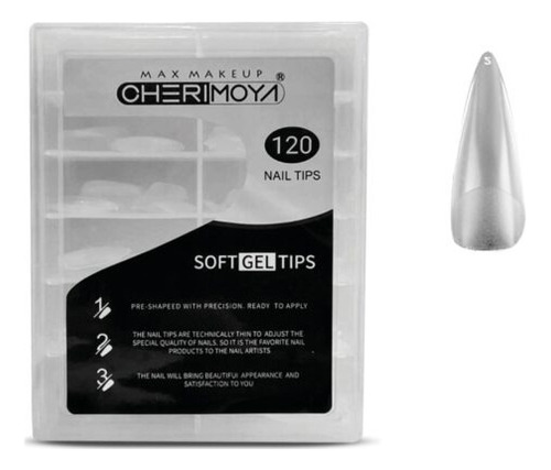 Tips Para Soft Gel Stiletto Transparente 120 Un. Cherimoya.