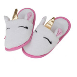 Pantuflas Baño Unicornio Suaves Microfibra Talla 2/3 Tesso