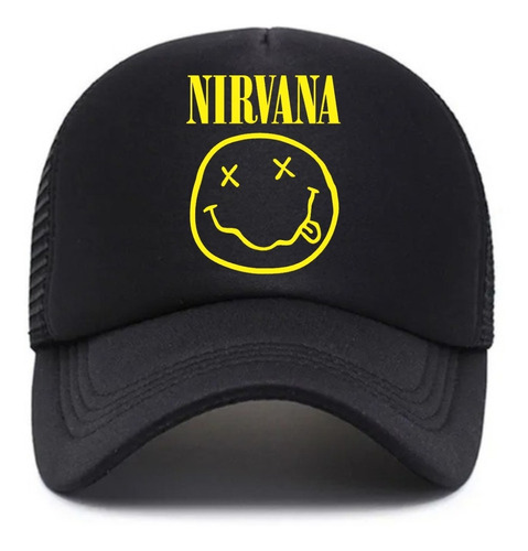 Gorra Personalizada Nirvana Negra Trucker