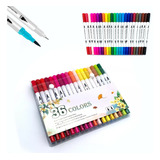 Kit 36 Brush Pen Caneta Duas Pontas Para Lettering Canetinha