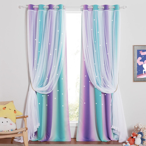 Cortinas De Estrellas Para Dormitorio De Niñas, Decora...