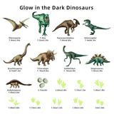 18 Pegatinas De Pared De Dinosaurios Brillantes, Brillantes