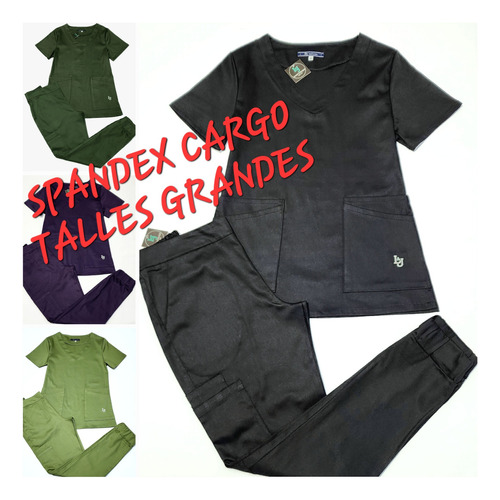 Ambo Cargo Dama Spandex Talle Grande L Y J Uniformes