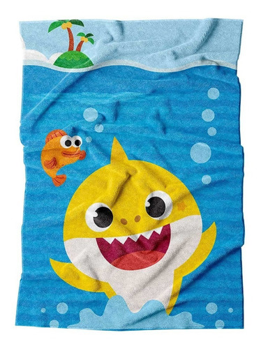 Toalla Premium Grande Para Baño Baby Shark - Providencia Color Azul