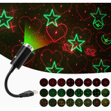 Proyector Galaxia Y Corazon P/ambientacion Usb Rojo Verde