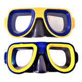 Mascara De Agua Para Bucear Con Bandas Regulables - Premium Color Azul-amarillo
