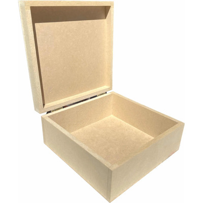 Caja De Madera(mdf 9mm) Cuadrada 20x20x10 Cm Tapa Bisagra