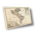 Cuadro Canvas Bastidor Decoración Mapa América 1720 80x91
