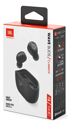 Fone De Ouvido Jbl Wave Buds Tws Recarregável Sem Fio 