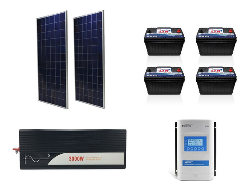 Kit - 2 Paneles Solares 400w, 4 Bat Lth 12v, Inversor 3000w