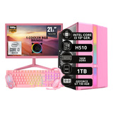 Pc Gamer Completo Rosa I3 16gb Ssd 1tb Gt730 4gb Monitor 21 