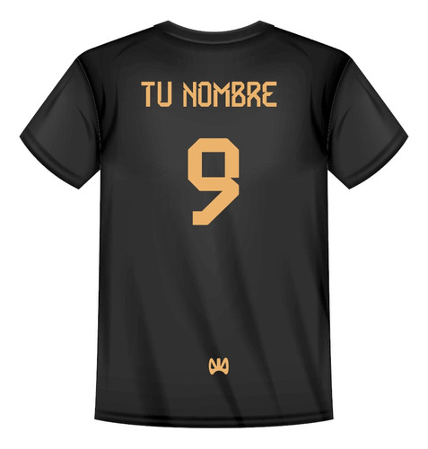 Camiseta Customizable Negra Con Vinilo Dorado