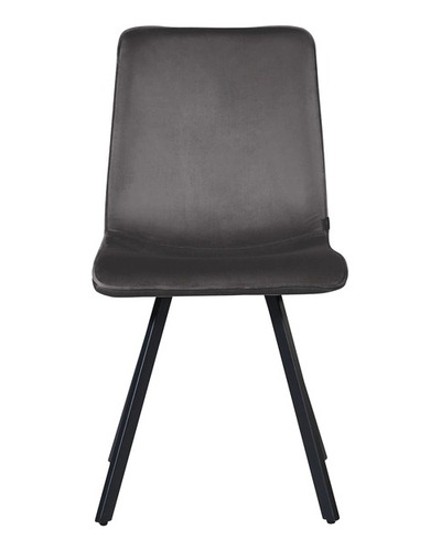 4 Sillas Cleo Base Caño Negro Asiento Tapizado