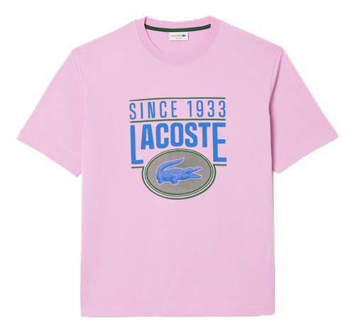 Playera Lacoste Cocodrilo Rosa Casual Md Th7315-51