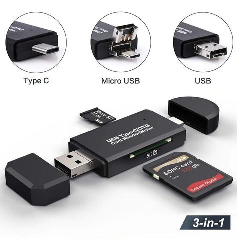 Lector De Tarjetas Sd / Micro Sd, Usb Tipo C Adaptador