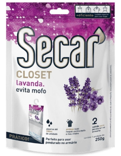 Evita Mofo Closet Secar 250g Lavanda Anti Mofo Armário