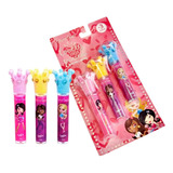 Kit 3 Brilho Labial Infantil Crianças Disco Teen 3 Cores