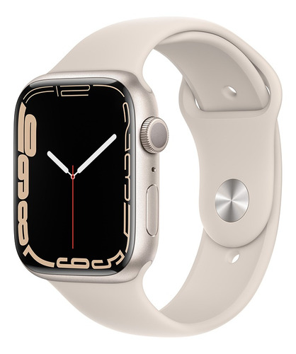 Apple Watch Series 7 (gps, 45mm) - Caixa De Alumínio Estelar - Pulseira Esportiva Estelar