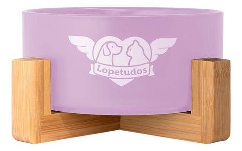 Comedouro Pet Elevado Lopetudos Cleanceram1, 750ml, Roxo