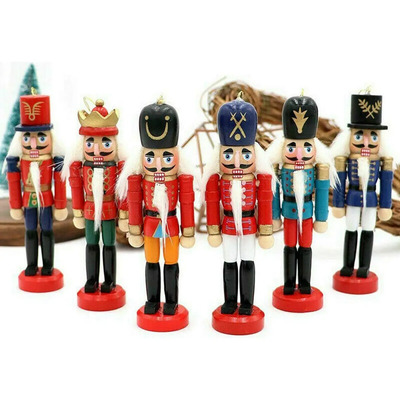 Set 6 Figuras Cascanueces Decorativos 12.7 Cm Madera | Envío gratis
