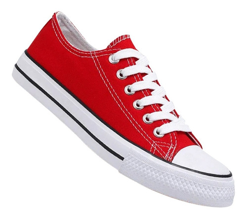 Zapatilla Urbana De lona unisex Casual Roja 7088