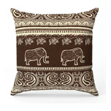 Capa De Almofada Decorativa Indiana Elefante Premium 45x45