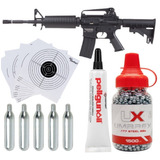 Rifle M4 .177 Hellboy Co2 Bbs 4.5mm Pellgun Oil Xchws P