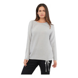 Sweater Mujer Tape Lurex Gris Corona