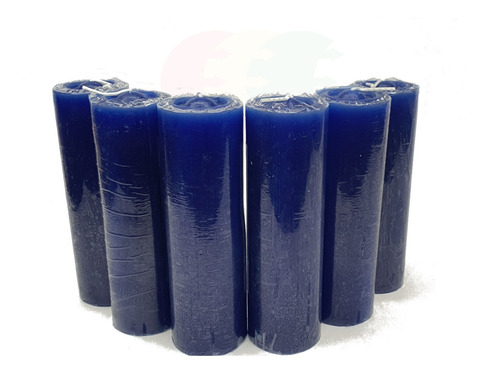 Vela 7 Dias Azul Escuro Vela Sete Dias Azulão 250g 6 Unidade