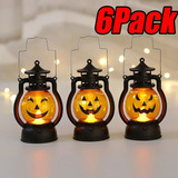 6pcs Calabaza Calavera Led Pony Linterna Decoración Hallowee