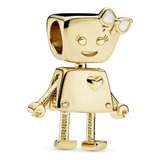 Charm Bella Bot Recubrimiento En Oro De 14k Color Plata