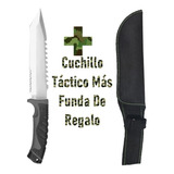 Cuchillo Táctico Rambo Más Funda De Regalo Acero Inoxidable 