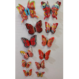 12 Borboletas 3d  Butterfly Decorar Enfeite Diversas Cores 