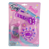 Set Maquillaje Sombra Celular Reloj Uñas Juguete Tiny Beauty