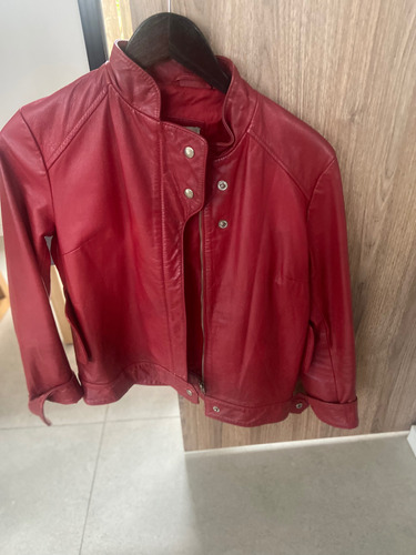 Campera Cuero Roja Zara