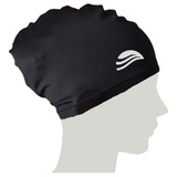 Pack 3 Gorro Negros Para Natación Pelo Largo Unisex