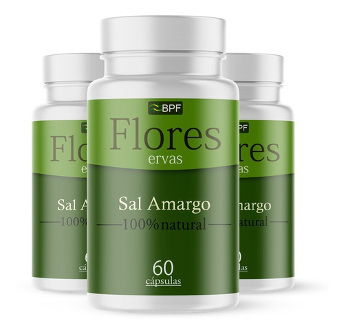 Sal Amargo (sal De Epsom) Em Cápsulas/ 500mg Kit 3 Potes