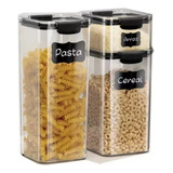 Set Cerealock 3 Contenedores Para Cereales Pastas Y Granos