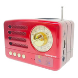 Mini Radio Am/fm Retro Bluetooth Ym-413 Carga Solar Vintage