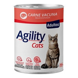 Alimento Agility Para Gato Adulto Sabor Carne Lata 340g X12