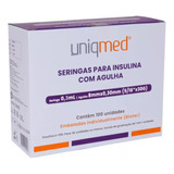 Seringa Insulina Botox 0,3 Ml Agulha Fixa 8x0,30mm 30g 100un Capacidade Em Volume 0.3 Ml